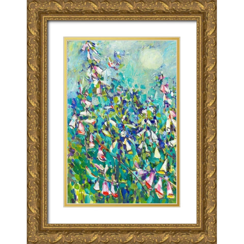 Joy in the Garden I Gold Ornate Wood Framed Art Print with Double Matting by Grim, Tara Funk