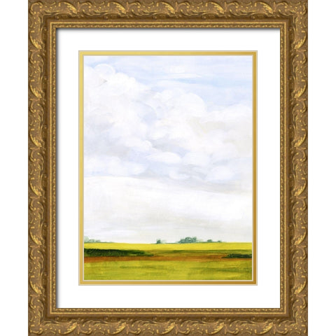 Field Walk I Gold Ornate Wood Framed Art Print with Double Matting by Borges, Victoria