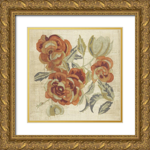 Autumn Rose I Gold Ornate Wood Framed Art Print with Double Matting by Zarris, Chariklia