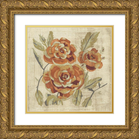 Autumn Rose II Gold Ornate Wood Framed Art Print with Double Matting by Zarris, Chariklia