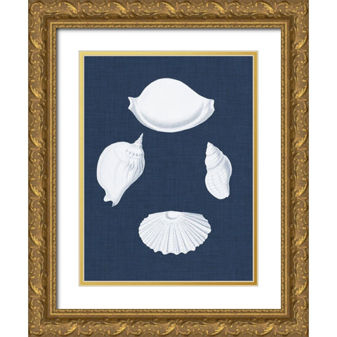 Coquillages Blancs I Gold Ornate Wood Framed Art Print with Double Matting by Vision Studio