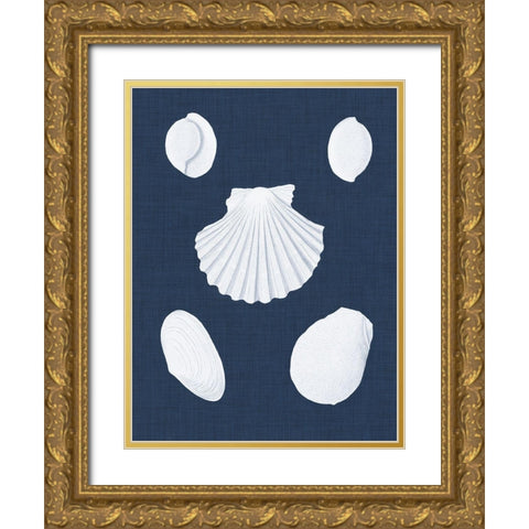 Coquillages Blancs III Gold Ornate Wood Framed Art Print with Double Matting by Vision Studio