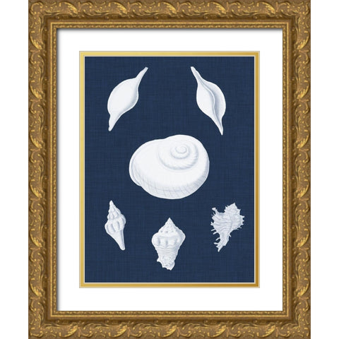 Coquillages Blancs IV Gold Ornate Wood Framed Art Print with Double Matting by Vision Studio