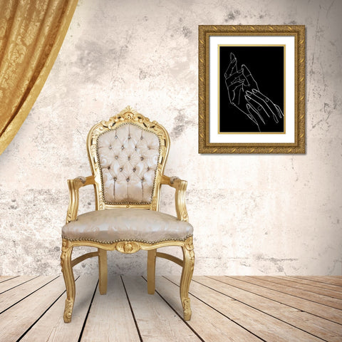 Helping Hands I Gold Ornate Wood Framed Art Print with Double Matting by Popp, Grace