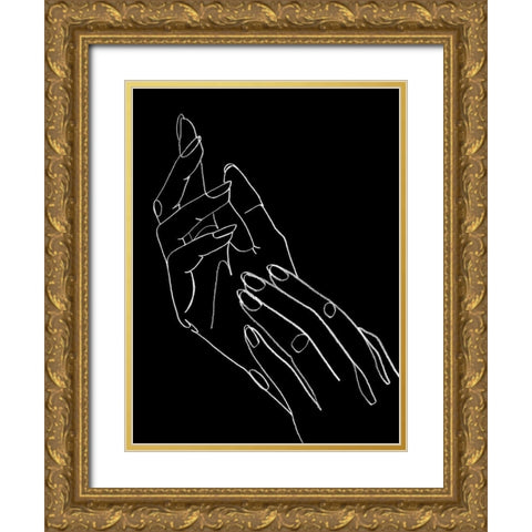 Helping Hands I Gold Ornate Wood Framed Art Print with Double Matting by Popp, Grace