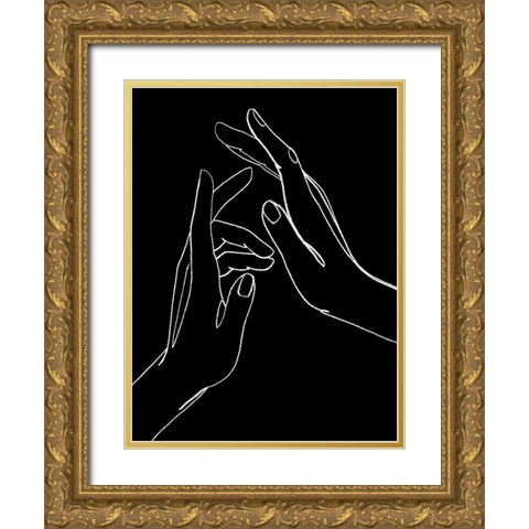Helping Hands II Gold Ornate Wood Framed Art Print with Double Matting by Popp, Grace