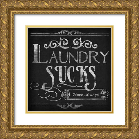 Laundry Snark II Gold Ornate Wood Framed Art Print with Double Matting by Vess, June Erica