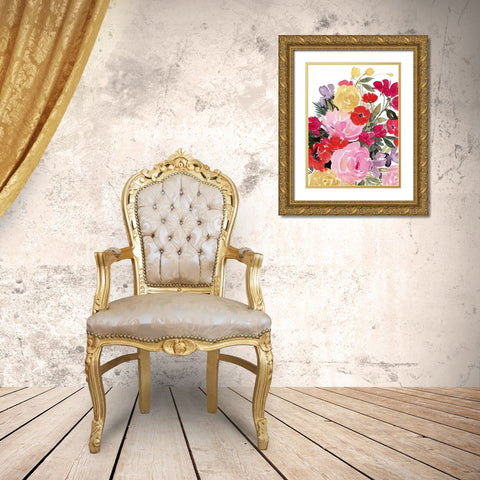 Rainy Day Bouquet I Gold Ornate Wood Framed Art Print with Double Matting by Popp, Grace