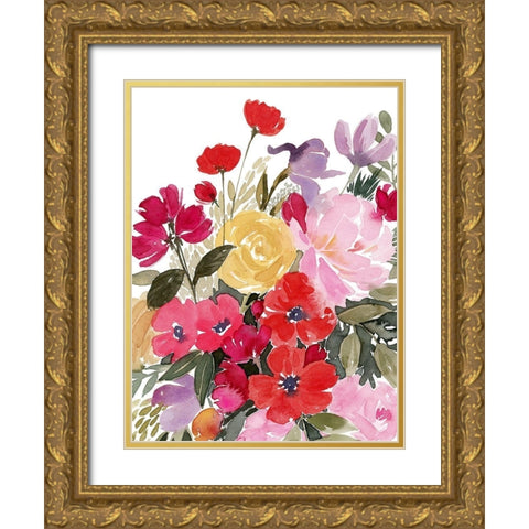 Rainy Day Bouquet II Gold Ornate Wood Framed Art Print with Double Matting by Popp, Grace