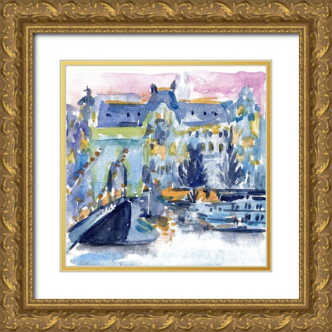 River City I Gold Ornate Wood Framed Art Print with Double Matting by Wang, Melissa