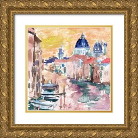 River City IV Gold Ornate Wood Framed Art Print with Double Matting by Wang, Melissa