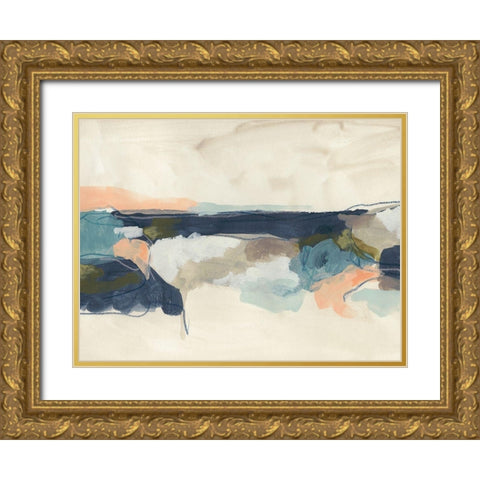 Palette Horizon I Gold Ornate Wood Framed Art Print with Double Matting by Vess, June Erica