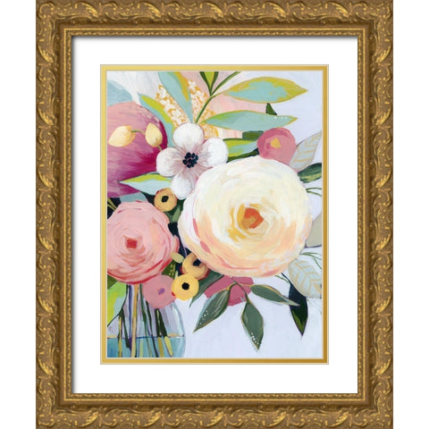 Georgia Bouquet II Gold Ornate Wood Framed Art Print with Double Matting by Popp, Grace