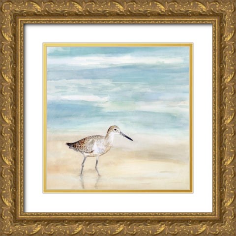 Speckled Willet I Gold Ornate Wood Framed Art Print with Double Matting by Borges, Victoria