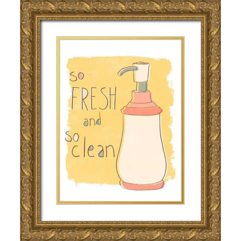 Potty Pun II Gold Ornate Wood Framed Art Print with Double Matting by Vess, June Erica