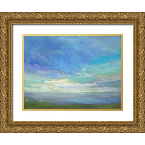 Siesta Key Sky Light Gold Ornate Wood Framed Art Print with Double Matting by Finch, Sheila