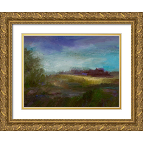 Sun and Wind Gold Ornate Wood Framed Art Print with Double Matting by Finch, Sheila