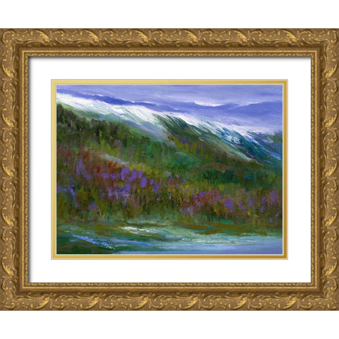 Sierras Gold Ornate Wood Framed Art Print with Double Matting by Finch, Sheila
