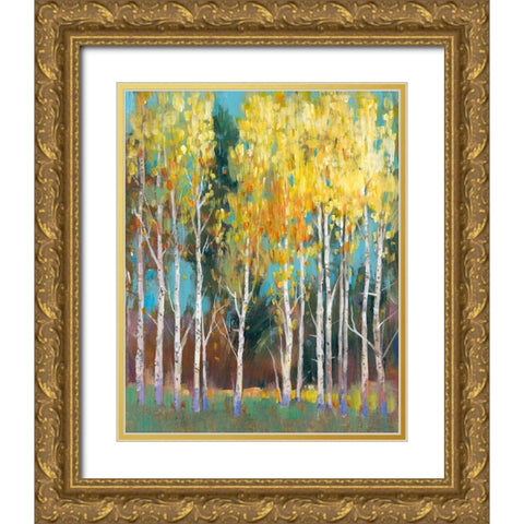 Aspen Grove II Gold Ornate Wood Framed Art Print with Double Matting by OToole, Tim