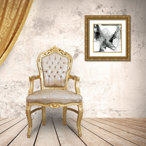 Ebony Plume I Gold Ornate Wood Framed Art Print with Double Matting by Goldberger, Jennifer