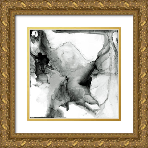 Ebony Plume I Gold Ornate Wood Framed Art Print with Double Matting by Goldberger, Jennifer