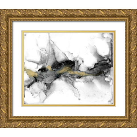 Golden Precipice I Gold Ornate Wood Framed Art Print with Double Matting by Goldberger, Jennifer