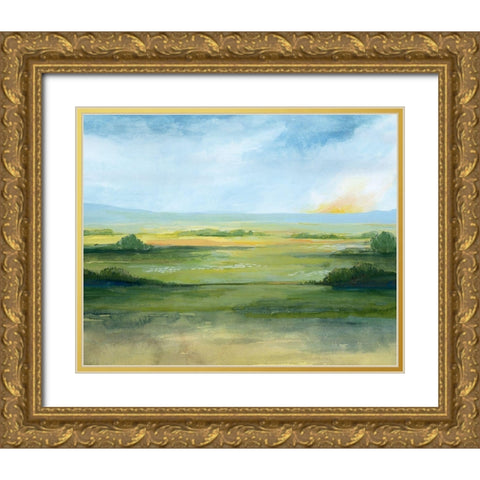 Sunlit Vale I Gold Ornate Wood Framed Art Print with Double Matting by Popp, Grace