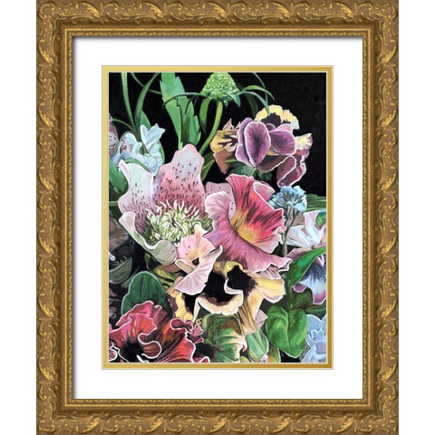 Floral Crop II Gold Ornate Wood Framed Art Print with Double Matting by Wang, Melissa