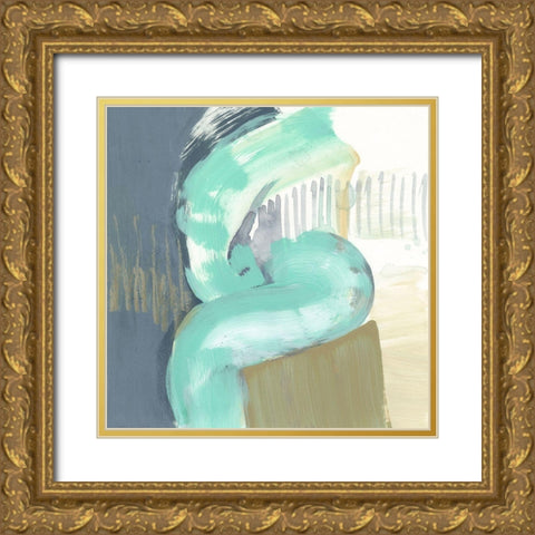 Curvilinear IV Gold Ornate Wood Framed Art Print with Double Matting by Goldberger, Jennifer
