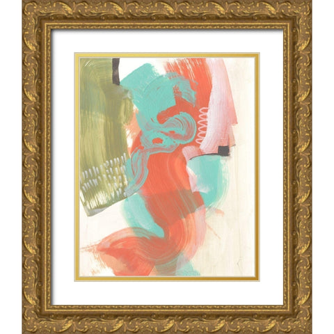 Coral Whimsy II Gold Ornate Wood Framed Art Print with Double Matting by Goldberger, Jennifer