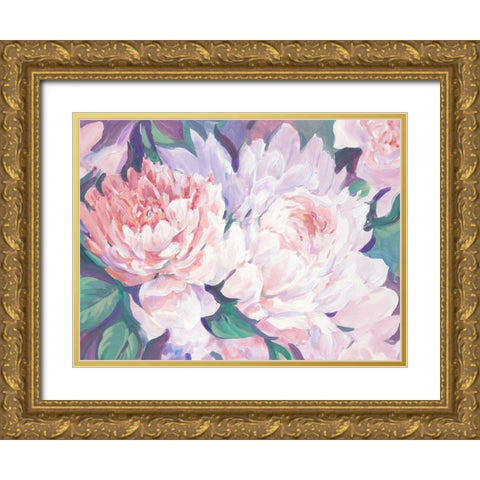 Peonies in Bloom I Gold Ornate Wood Framed Art Print with Double Matting by OToole, Tim