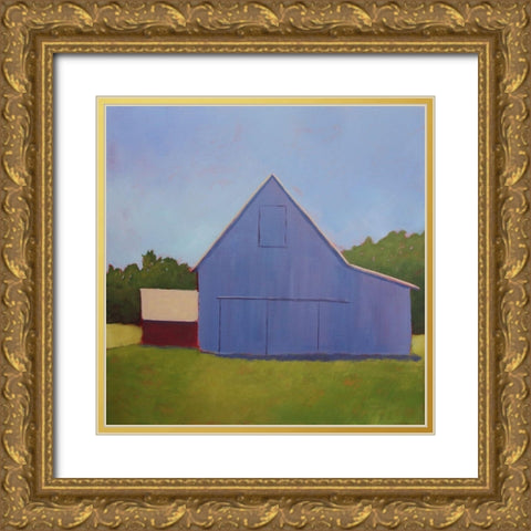Primary Barns I Gold Ornate Wood Framed Art Print with Double Matting by Young, Carol