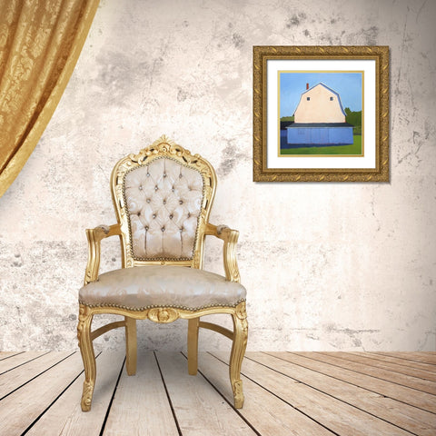 Primary Barns II Gold Ornate Wood Framed Art Print with Double Matting by Young, Carol