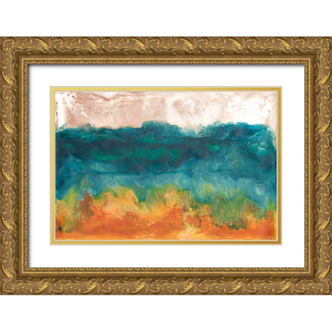 Grassland Sunset I Gold Ornate Wood Framed Art Print with Double Matting by Ludwig, Alicia