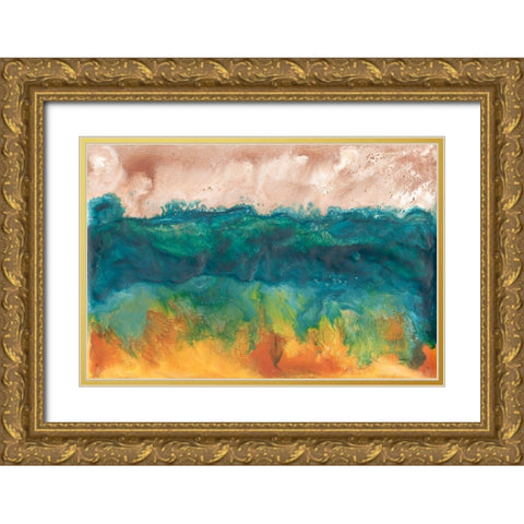 Grassland Sunset II Gold Ornate Wood Framed Art Print with Double Matting by Ludwig, Alicia