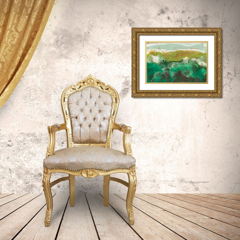 Emerald Atoll I Gold Ornate Wood Framed Art Print with Double Matting by Ludwig, Alicia