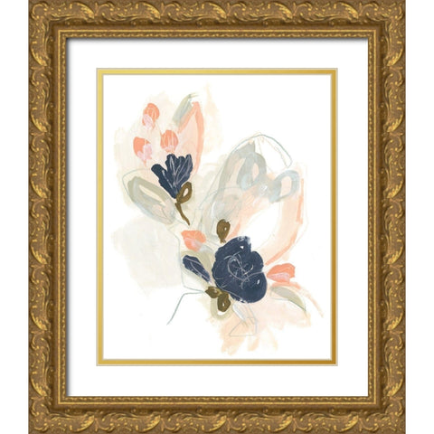 Posy Projection I Gold Ornate Wood Framed Art Print with Double Matting by Vess, June Erica
