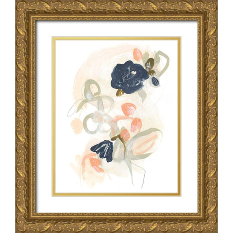 Posy Projection II Gold Ornate Wood Framed Art Print with Double Matting by Vess, June Erica