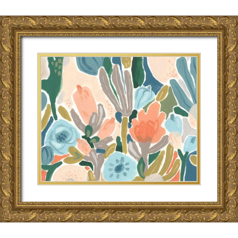 Meadow Gala I Gold Ornate Wood Framed Art Print with Double Matting by Vess, June Erica