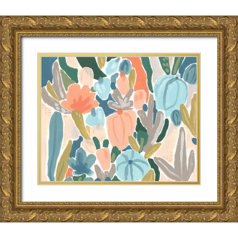 Meadow Gala II Gold Ornate Wood Framed Art Print with Double Matting by Vess, June Erica