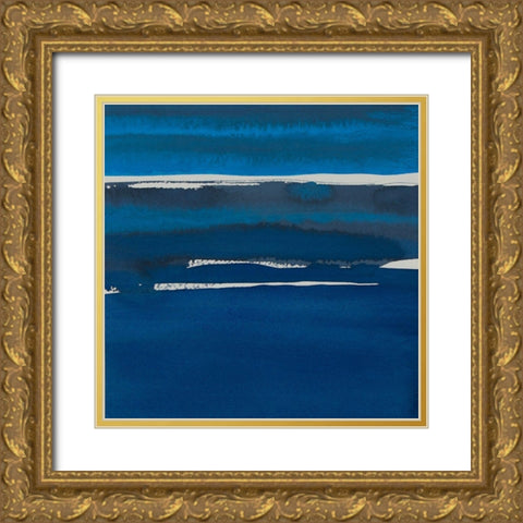Sapphire Horizon I Gold Ornate Wood Framed Art Print with Double Matting by Delamater, Rob