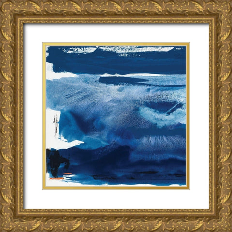 Custom Blue Amore III Gold Ornate Wood Framed Art Print with Double Matting by Jasper, Sisa