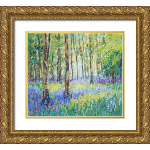 Bluebell Woods Gold Ornate Wood Framed Art Print with Double Matting by Gardner, Jennifer