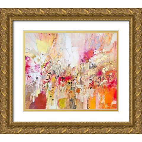 Red, White and Gold I Gold Ornate Wood Framed Art Print with Double Matting by Gardner, Jennifer