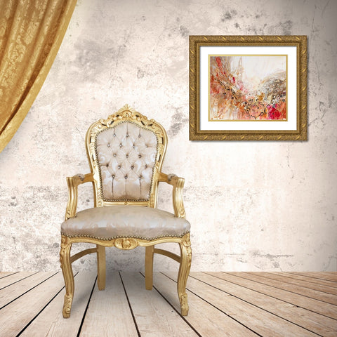 Red, White and Gold II Gold Ornate Wood Framed Art Print with Double Matting by Gardner, Jennifer