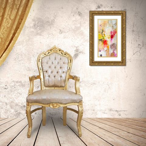 Vertical Reds I Gold Ornate Wood Framed Art Print with Double Matting by Gardner, Jennifer