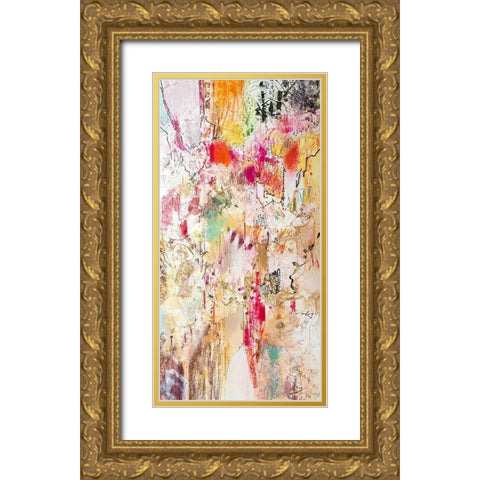 Vertical Reds II Gold Ornate Wood Framed Art Print with Double Matting by Gardner, Jennifer