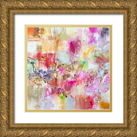 Fiesta I Gold Ornate Wood Framed Art Print with Double Matting by Gardner, Jennifer
