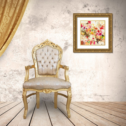 Fiesta II Gold Ornate Wood Framed Art Print with Double Matting by Gardner, Jennifer