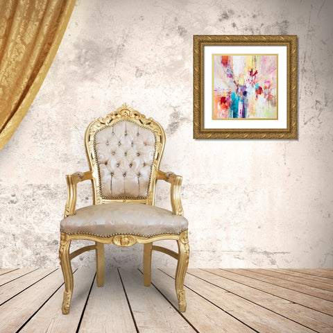 Fiesta III Gold Ornate Wood Framed Art Print with Double Matting by Gardner, Jennifer